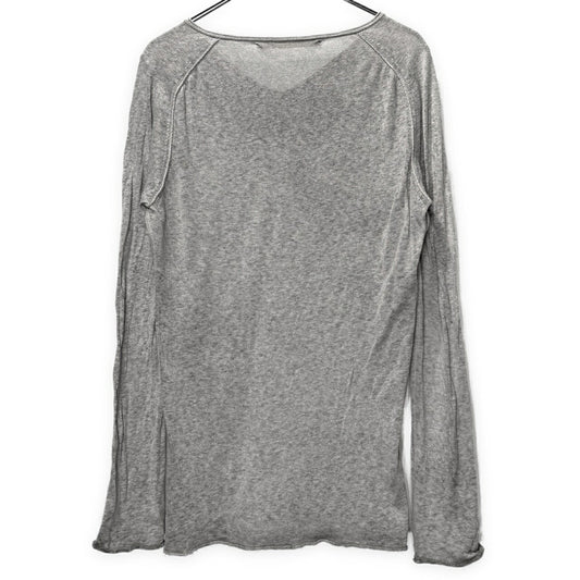 ISABEL BENENATO 14SS Cotton Linen V-Neck Tee Gray Size S