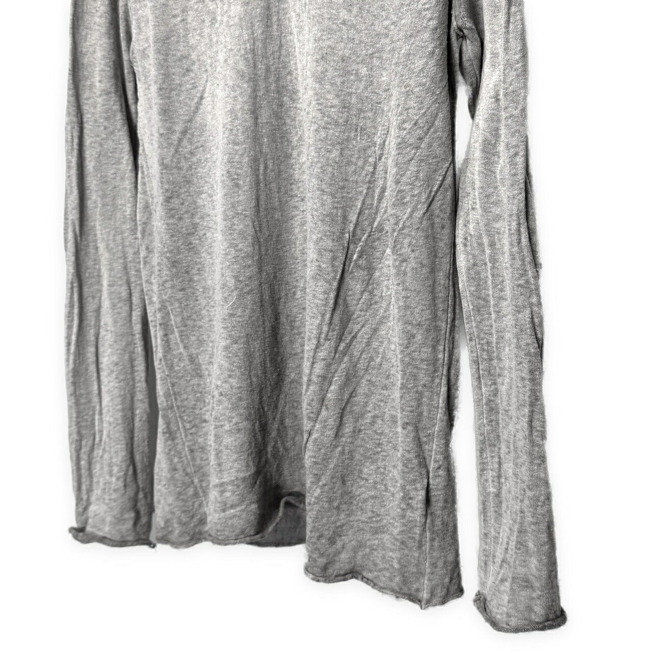 ISABEL BENENATO 14SS Cotton Linen V-Neck Tee Gray Size S