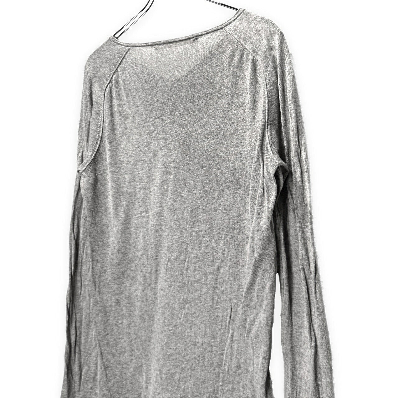ISABEL BENENATO 14SS Cotton Linen V-Neck Tee Gray Size S