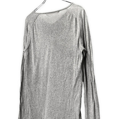 ISABEL BENENATO 14SS Cotton Linen V-Neck Tee Gray Size S