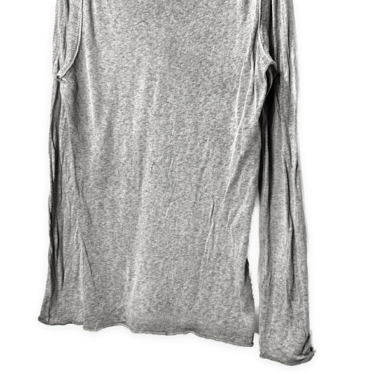 ISABEL BENENATO 14SS Cotton Linen V-Neck Tee Gray Size S
