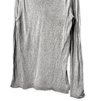 ISABEL BENENATO 14SS Cotton Linen V-Neck Tee Gray Size S
