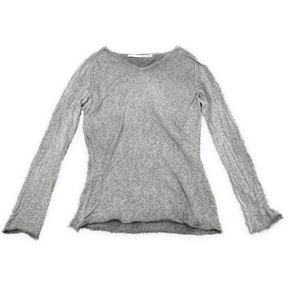 ISABEL BENENATO 14SS Cotton Linen V-Neck Tee Gray Size S