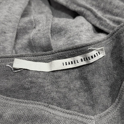 ISABEL BENENATO 14SS Cotton Linen V-Neck Tee Gray Size S