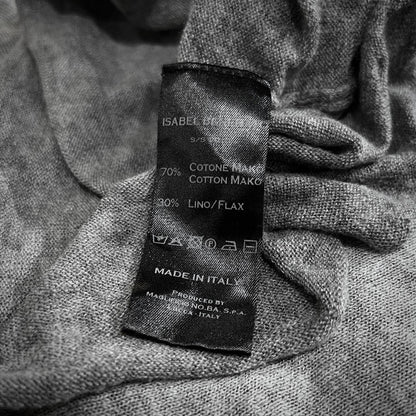 ISABEL BENENATO 14SS Cotton Linen V-Neck Tee Gray Size S