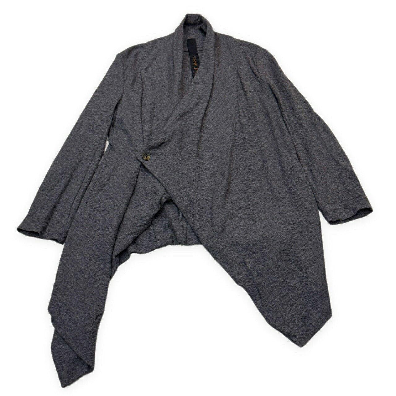 ITO Gray Wool Drape Knit Jacket Size 46