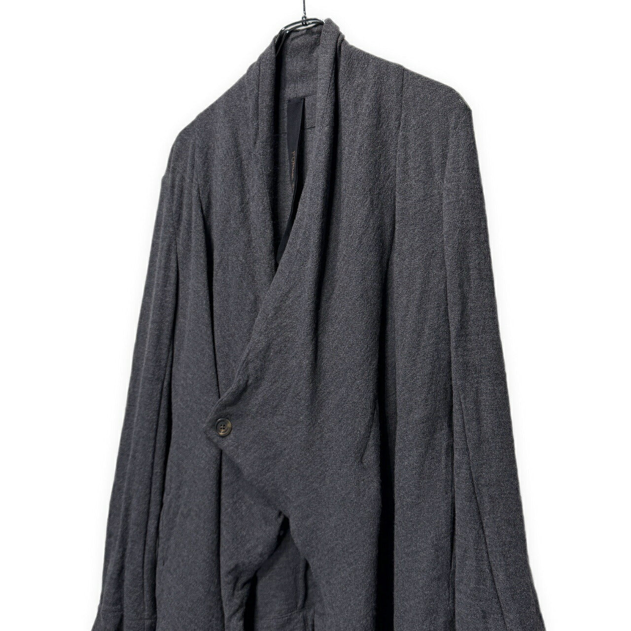 ITO Gray Wool Drape Knit Jacket Size 46