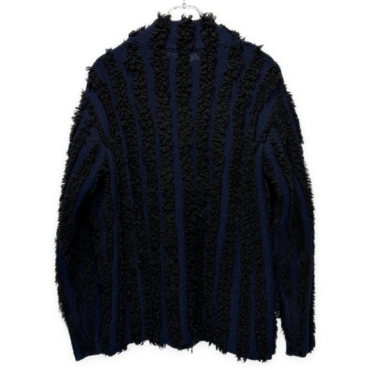 ISSEY MIYAKE MEN 02AW Boa Stripe Zip Knit Jacket Blue Size 2