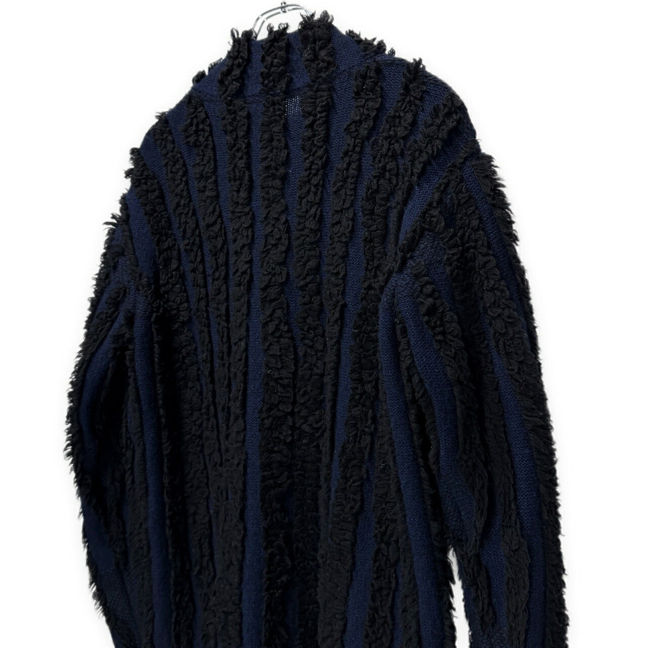 ISSEY MIYAKE MEN 02AW Boa Stripe Zip Knit Jacket Blue Size 2