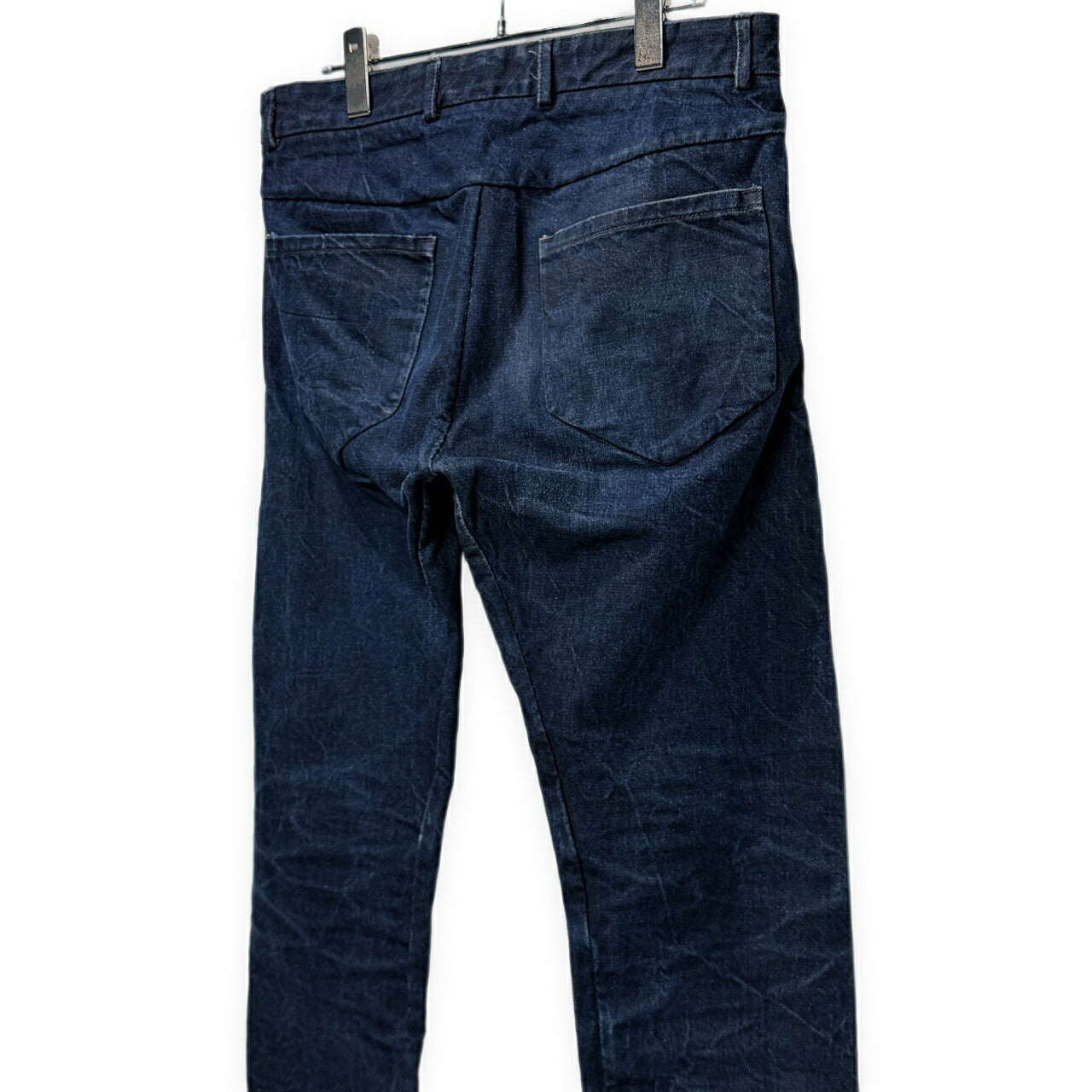 LAYER-0 Indigo 5-Pocket Leather Button Denim Jeans Pants Size 46