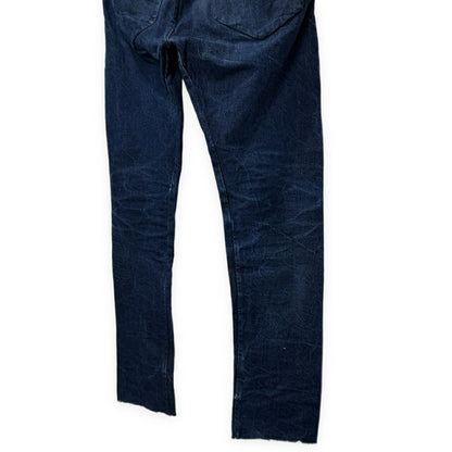 LAYER-0 Indigo 5-Pocket Leather Button Denim Jeans Pants Size 46