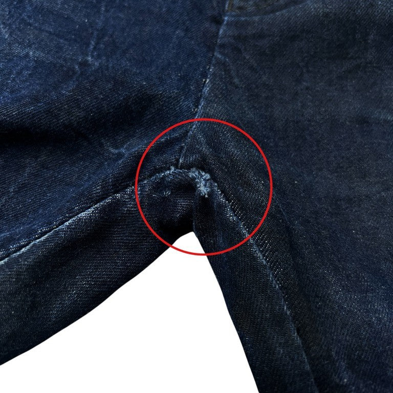 LAYER-0 Indigo 5-Pocket Leather Button Denim Jeans Pants Size 46