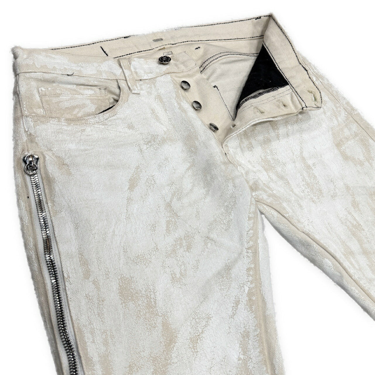 MR.COMPLETELY White Coated Zip Pocket Skinny Jeans Size 28