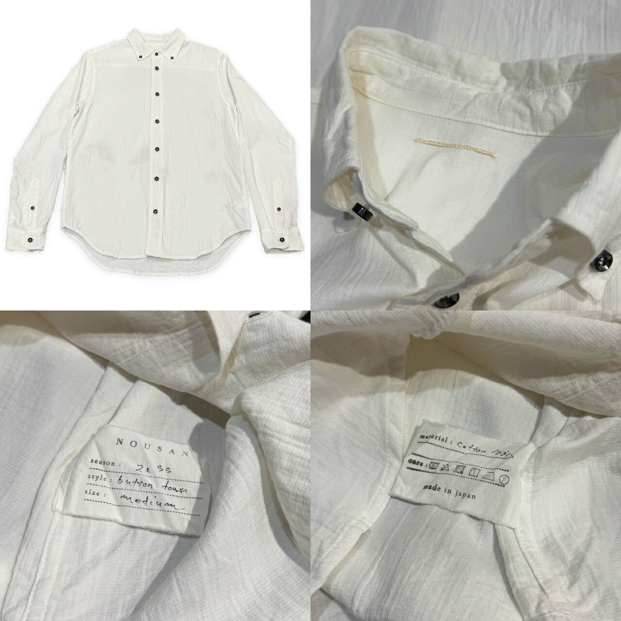 NOUSAN 22SS Cotton Button Down Shirt Size M