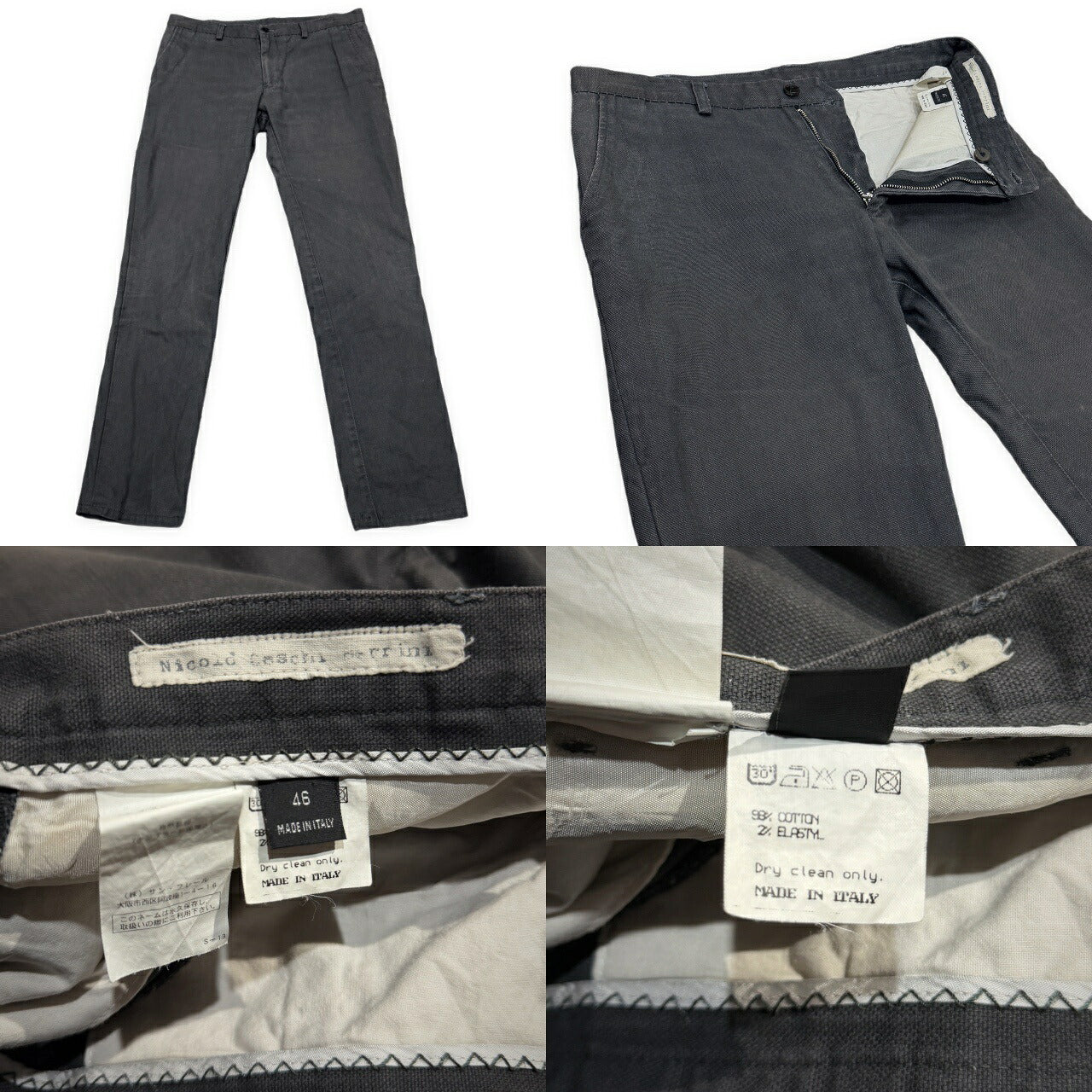 Nicolo' Ceschi Berrini Gray Slim Pants Size 46