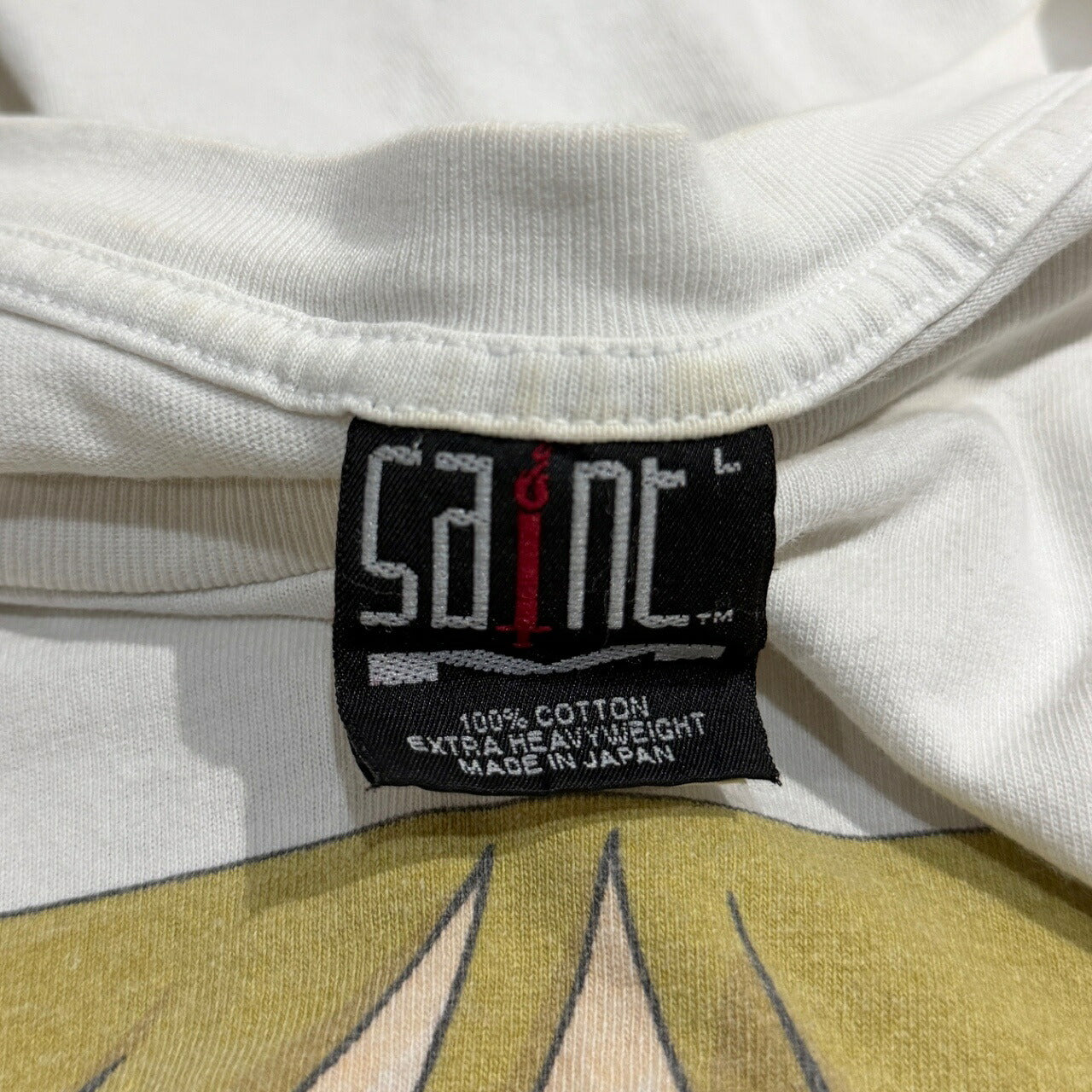 SAINT MICHAEL 23SS Vintage Print T-Shirt White Size L
