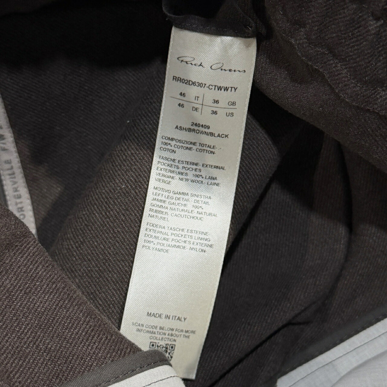 Rick Owens 24AW Rubber Patchwork Wide Bela Pants Size 46