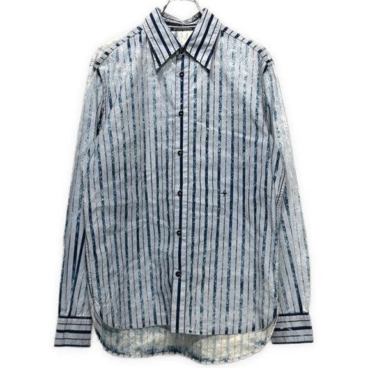 STONE ISLAND DENIMS 03SS Bleach Stripe Shirt Blue Size M