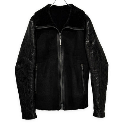 ISAAC SELLAM ALARMANT Black Mouton Down Jacket Size M