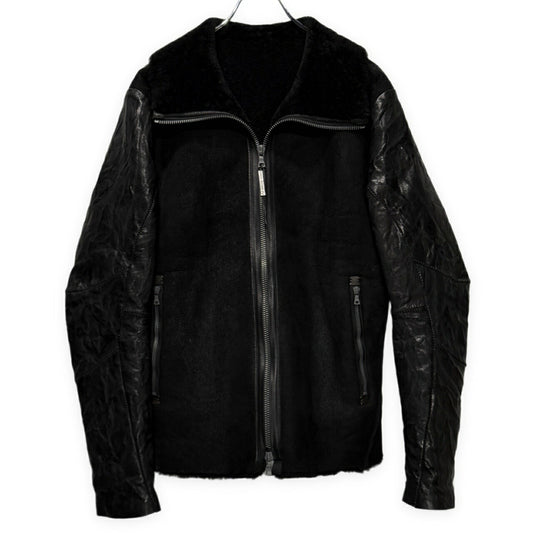 ISAAC SELLAM ALARMANT Black Mouton Down Jacket Size M