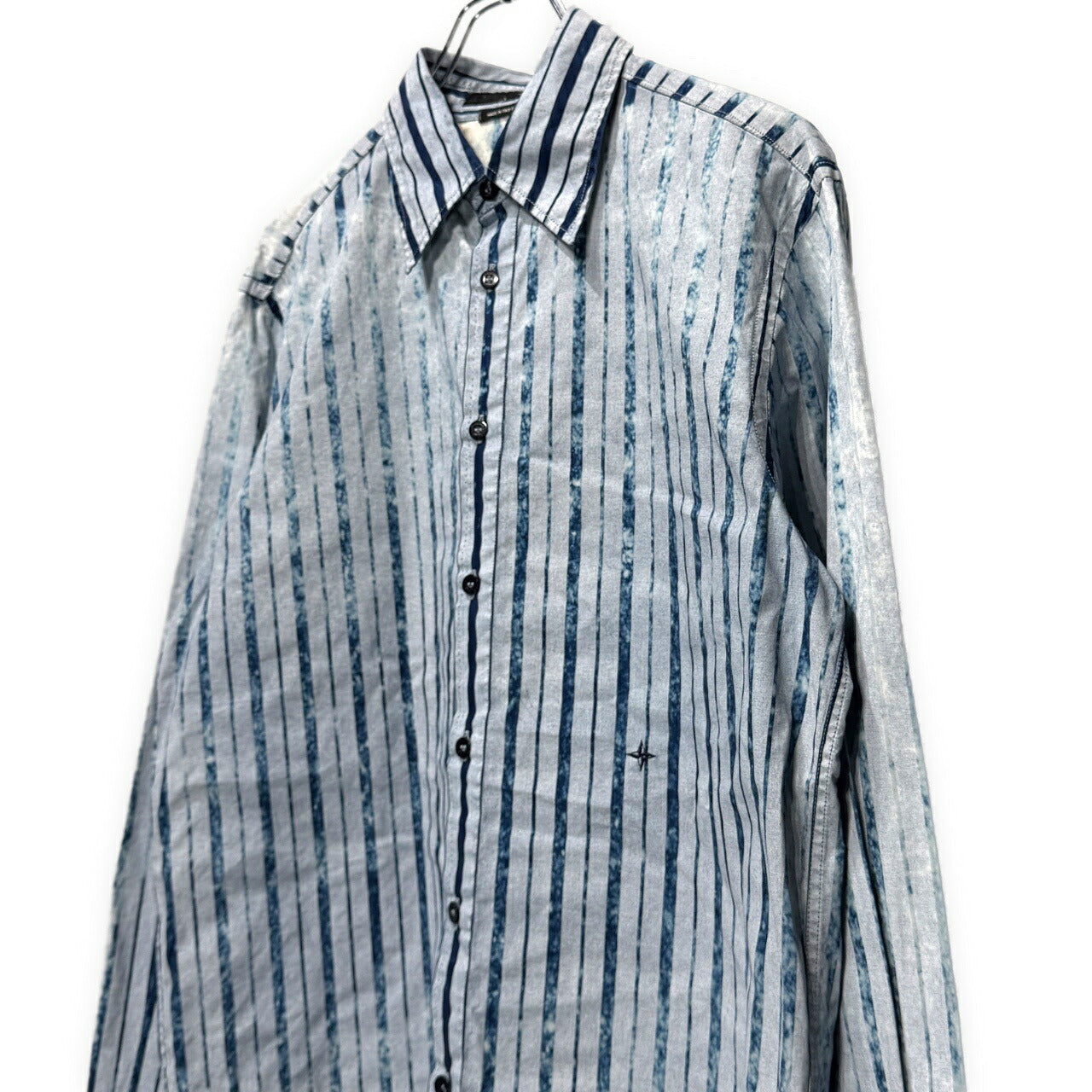 STONE ISLAND DENIMS 03SS Bleach Stripe Shirt Blue Size M