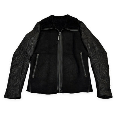 ISAAC SELLAM ALARMANT Black Mouton Down Jacket Size M