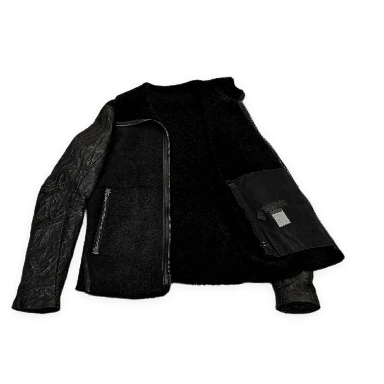 ISAAC SELLAM ALARMANT Black Mouton Down Jacket Size M