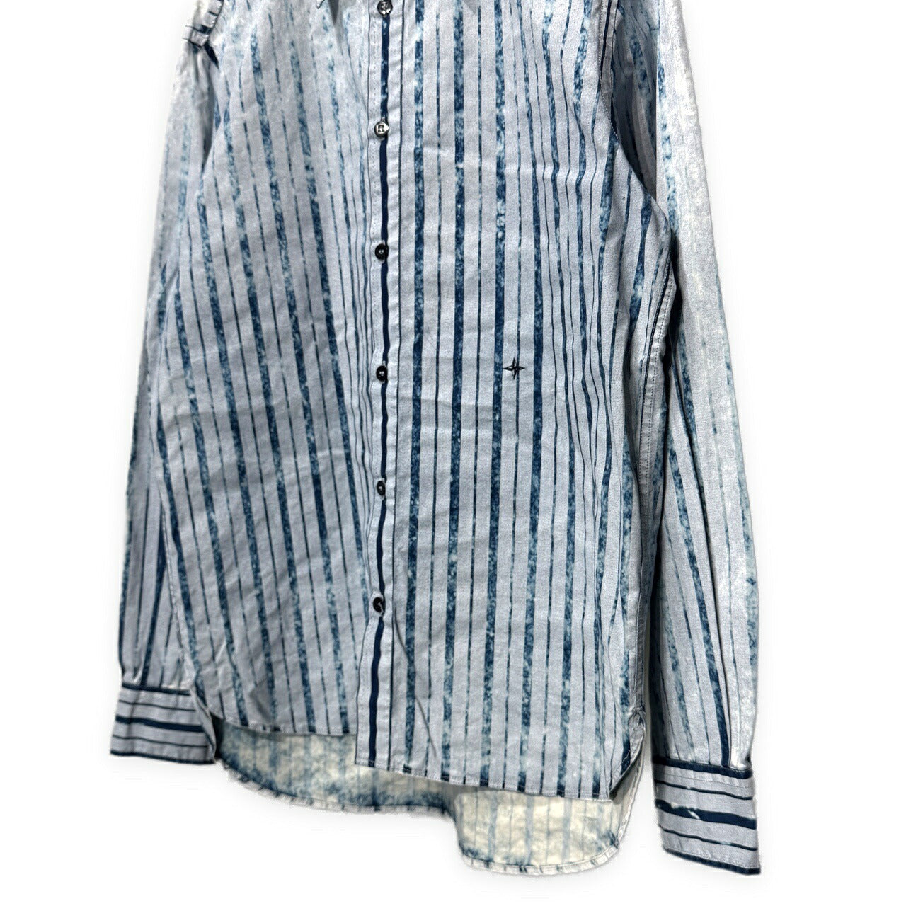 STONE ISLAND DENIMS 03SS Bleach Stripe Shirt Blue Size M