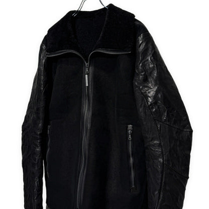 ISAAC SELLAM ALARMANT Black Mouton Down Jacket Size M