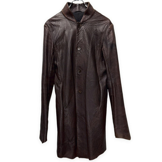 Yohan Serfaty 09AW Deer Leather Stand Coat Brown Size 44