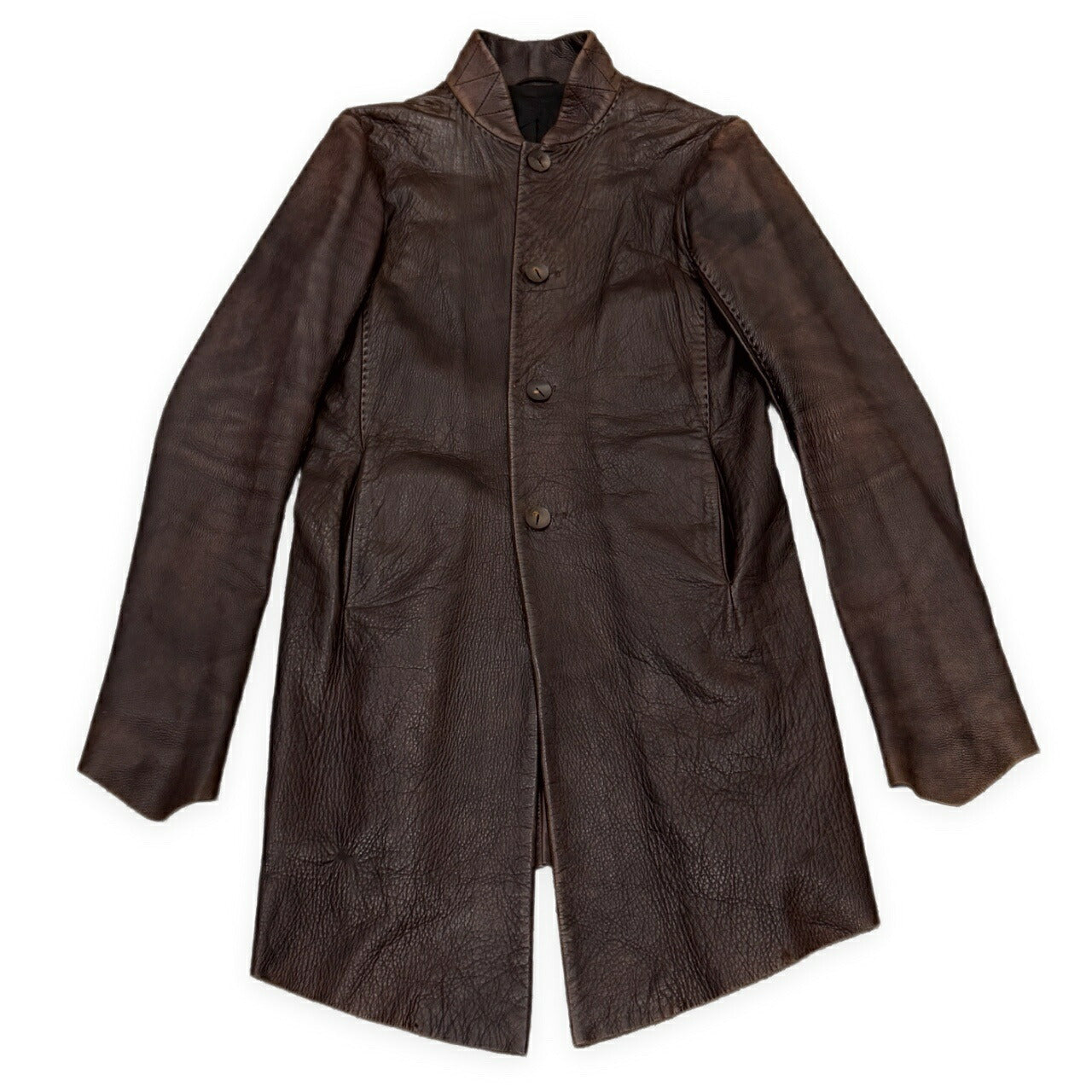 Yohan Serfaty 09AW Deer Leather Stand Coat Brown Size 44