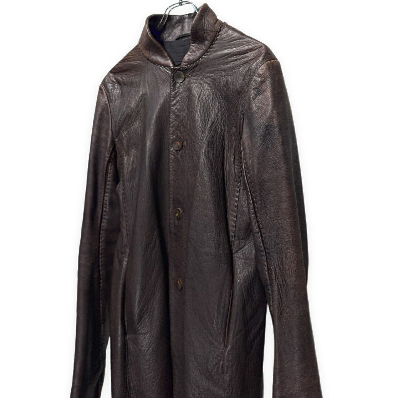 Yohan Serfaty 09AW Deer Leather Stand Coat Brown Size 44