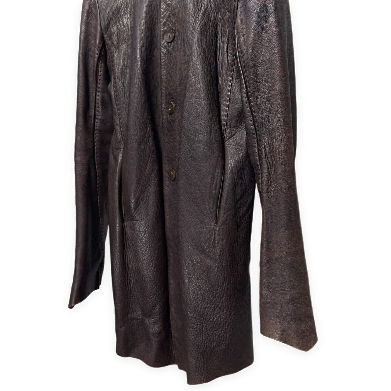 Yohan Serfaty 09AW Deer Leather Stand Coat Brown Size 44