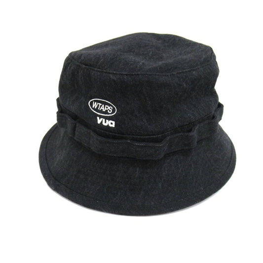 WTAPS 23AW Cotton Denim Jungle Bucket Hat Black Size 04