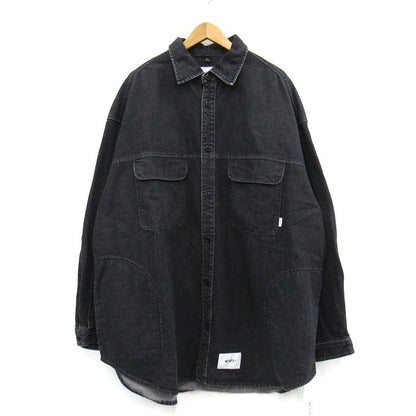 WTAPS 22AW WCPO Cotton Denim Long Sleeve Shirt Black Size 04