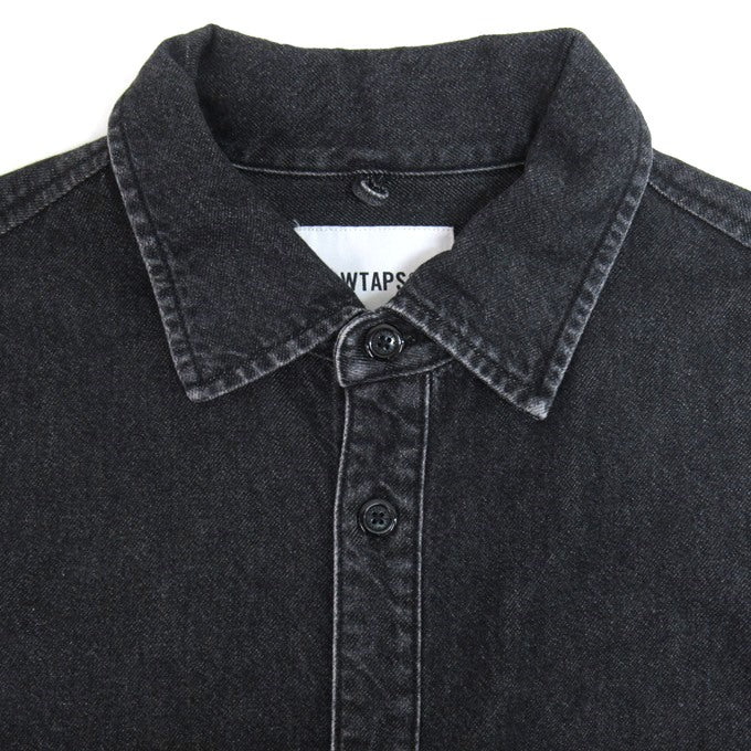 WTAPS 22AW WCPO Cotton Denim Long Sleeve Shirt Black Size 04