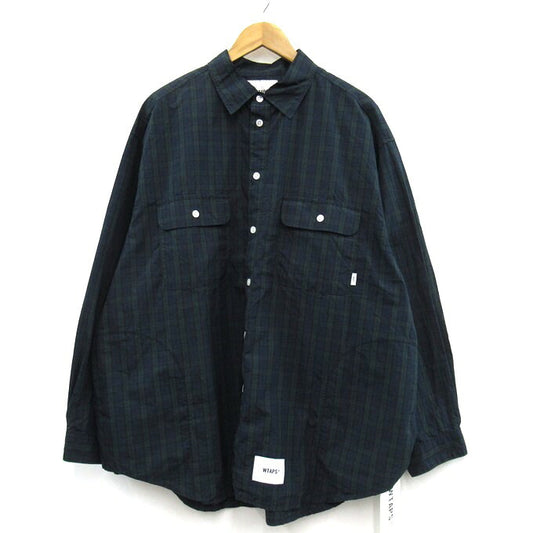 WTAPS 25SS Wcpo Cotton Broadcloth Long Sleeve Shirt Green Size 04
