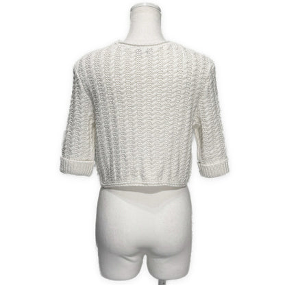 CHANEL 2025 Resort Coco Mark Cotton Cardigan Size 38