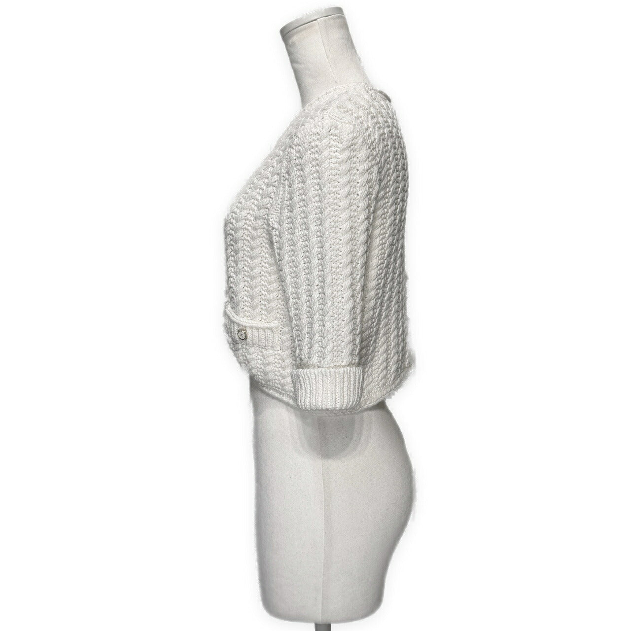CHANEL 2025 Resort Coco Mark Cotton Cardigan Size 38