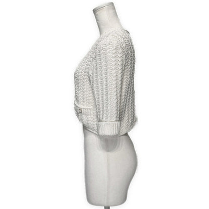 CHANEL 2025 Resort Coco Mark Cotton Cardigan Size 38