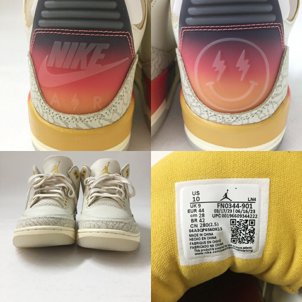 NIKE x J BALVIN Air Jordan 3 Retro Sunset Sneakers Size 10
