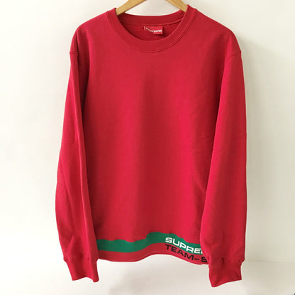 Supreme Rib Stripe Crewneck Sweatshirt Red Size M