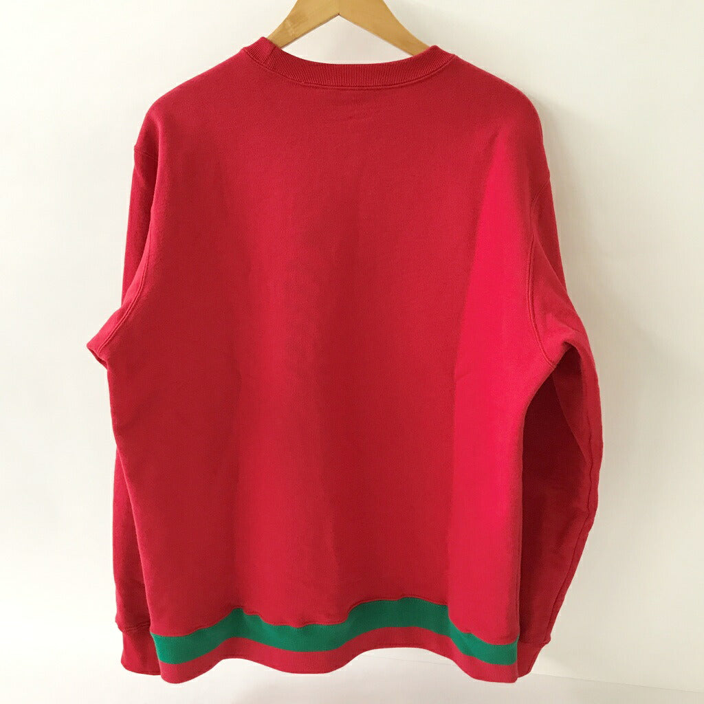 Supreme Rib Stripe Crewneck Sweatshirt Red Size M