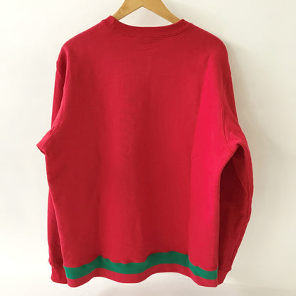 Supreme Rib Stripe Crewneck Sweatshirt Red Size M