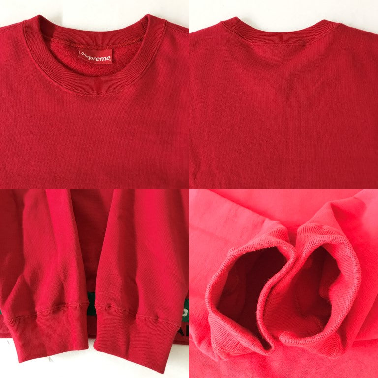 Supreme Rib Stripe Crewneck Sweatshirt Red Size M