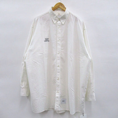 WTAPS 22AW BD 01 Cotton Oxford Long Sleeve Shirt White Size 04