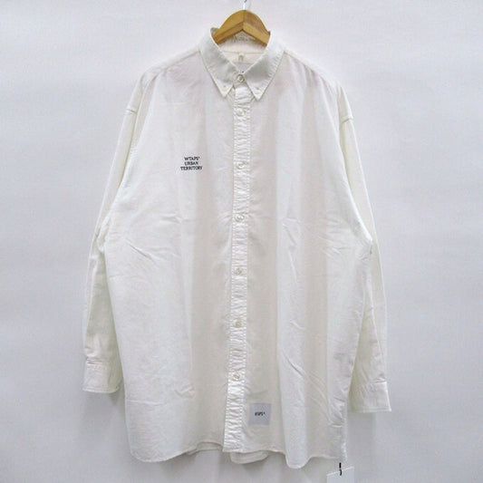 WTAPS 22AW BD 01 Cotton Oxford Long Sleeve Shirt White Size 04