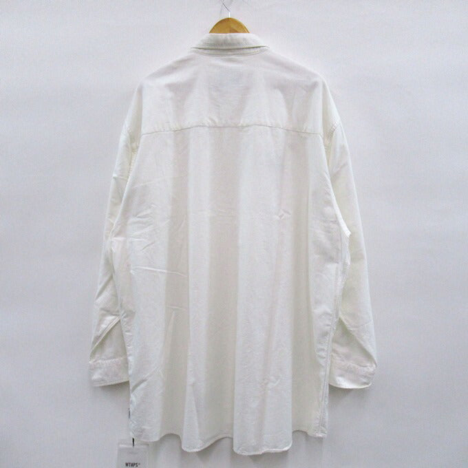 WTAPS 22AW BD 01 Cotton Oxford Long Sleeve Shirt White Size 04