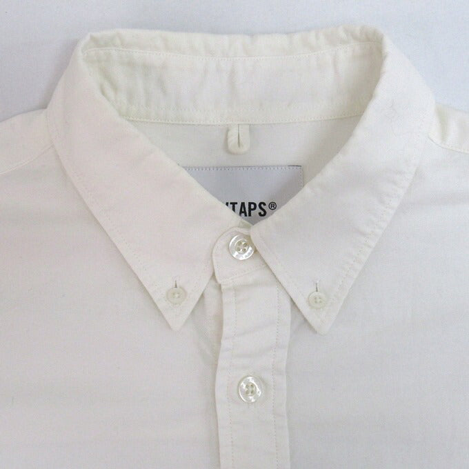 WTAPS 22AW BD 01 Cotton Oxford Long Sleeve Shirt White Size 04