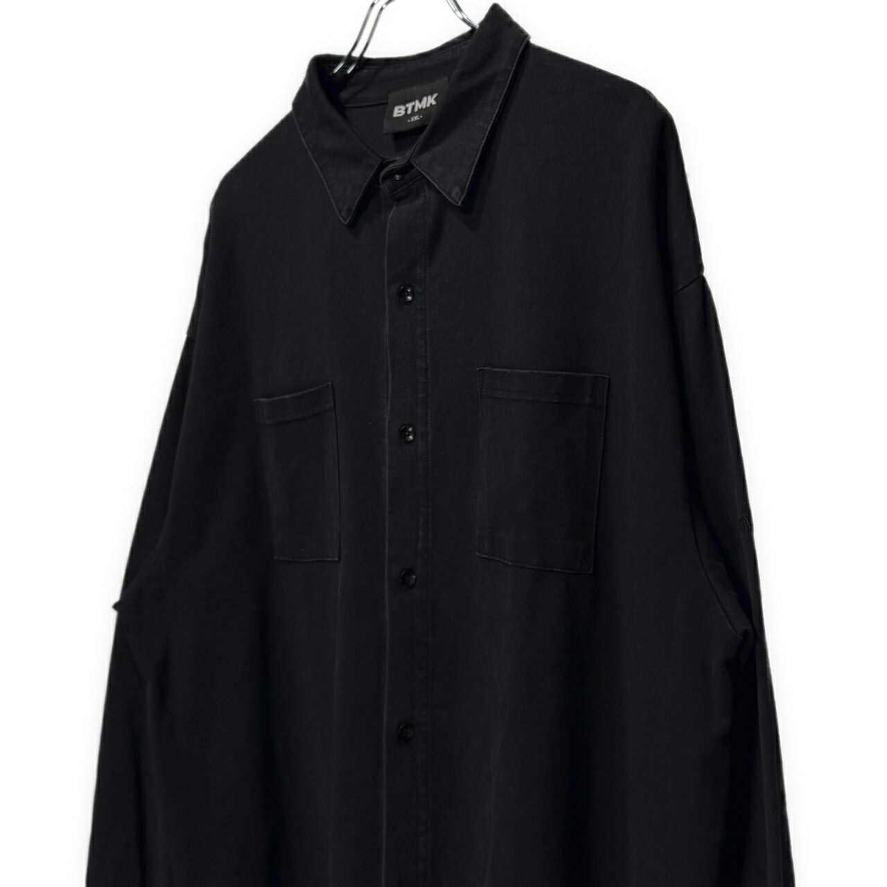 BTMK Organic Washed Long Shirt Black Size XXL